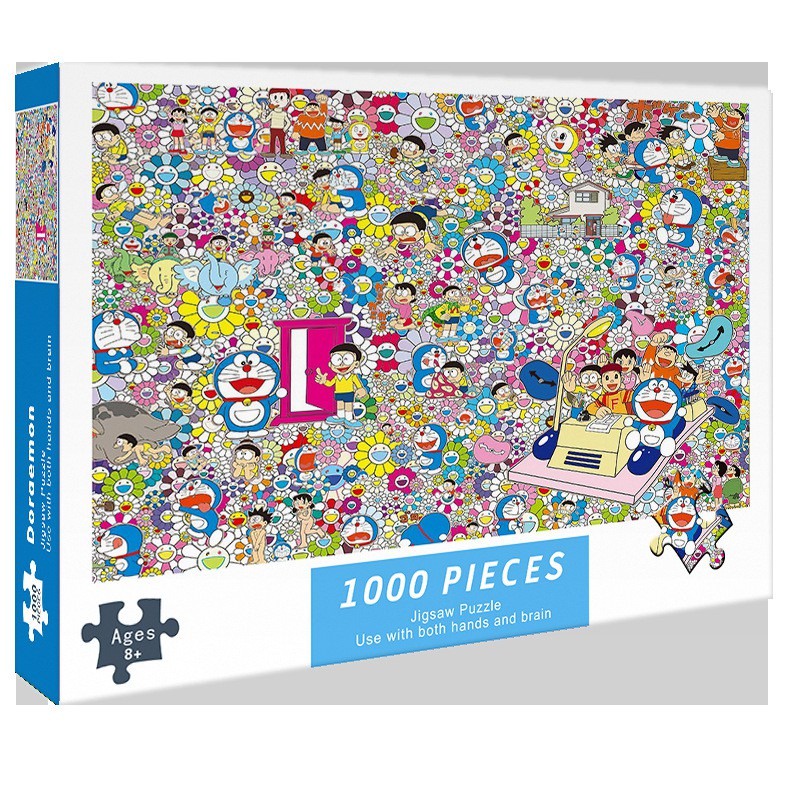 Puzzle 1000 pcs jingsaw Besar ukuran 50 Cm X 75 Cm (Doraemon)