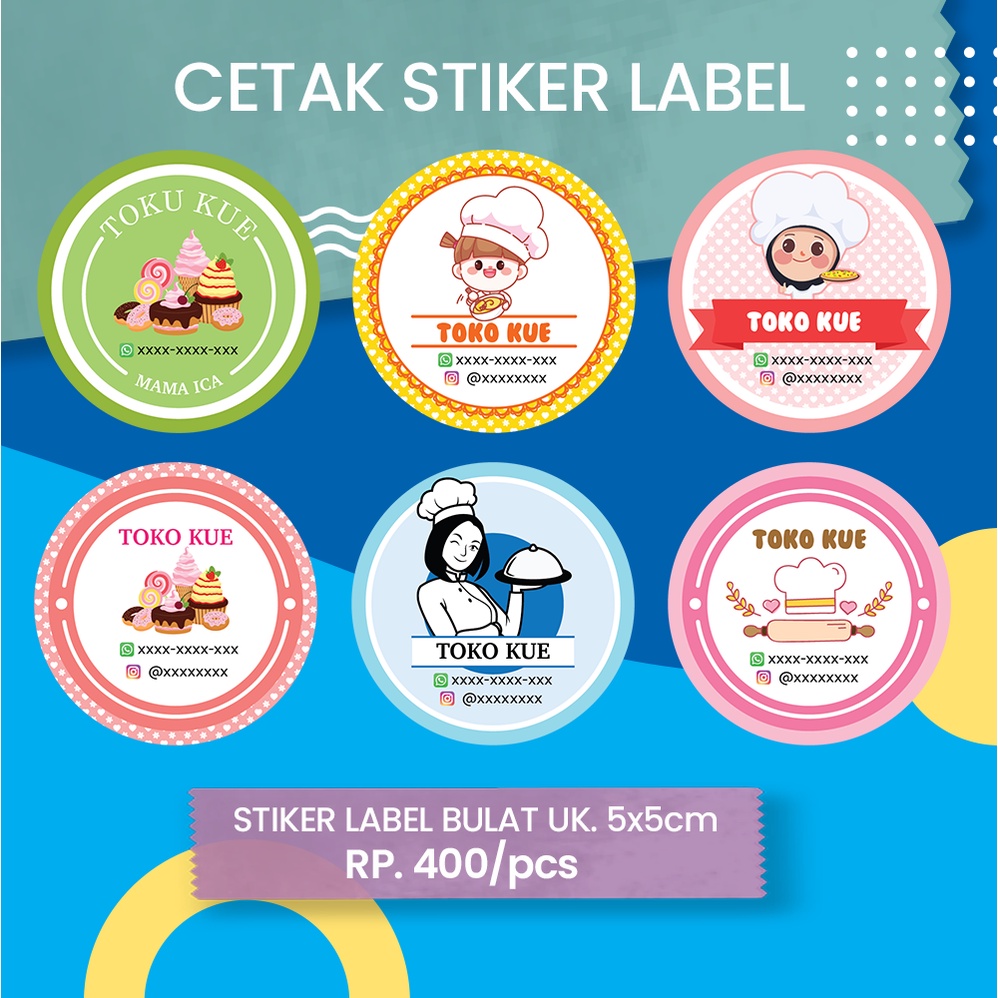 

Stiker Label Bulat Makanan/Kue