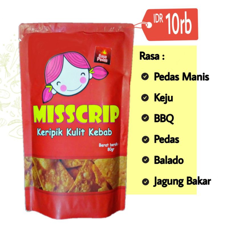 

Keripik kulit KEBAB MISSCRIP/ SRY12 Selera Pemberani GG