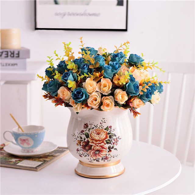 COD BUNGA MAWAR  BUNGA TANGKAI PLASTIK BUNGA ARTIFISIAL BUNGA PAJANGAN IMITASI BUNGA HIASAN BT9004-1