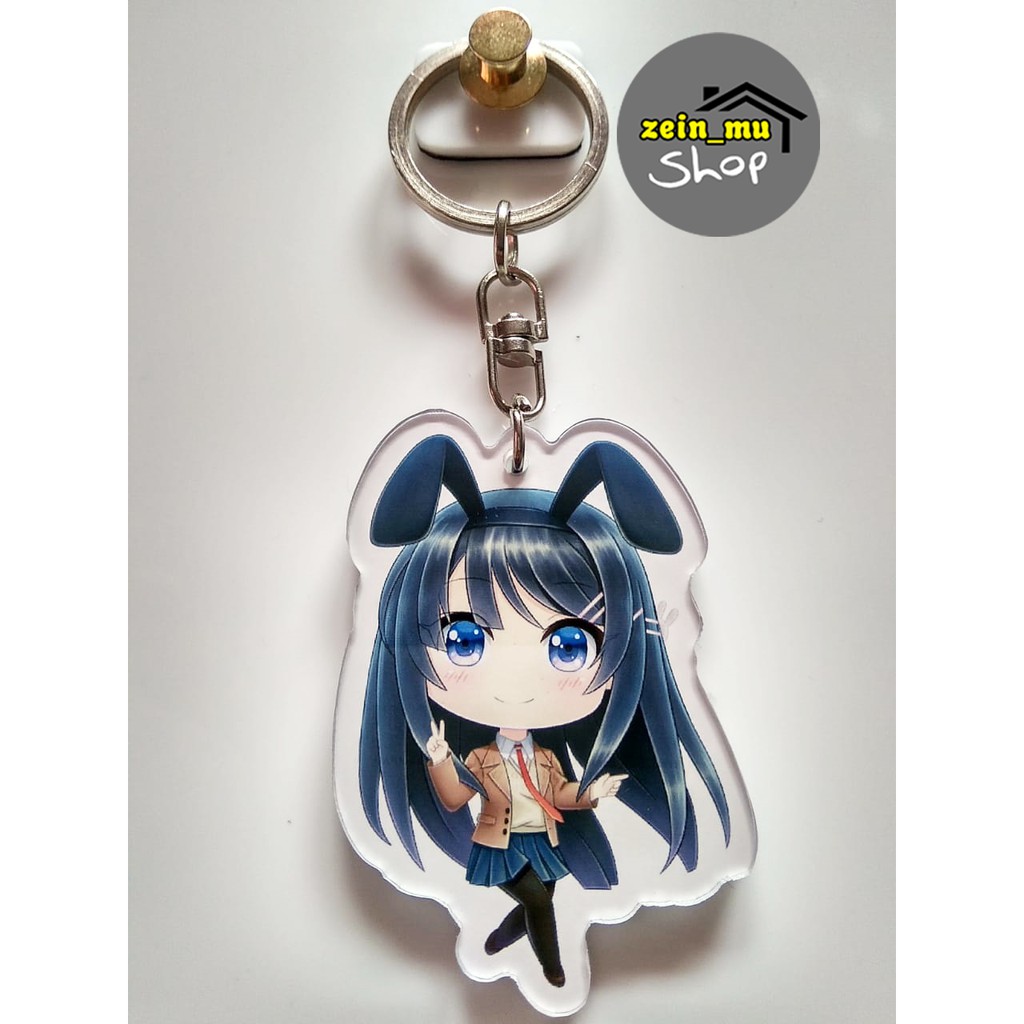 Gantungan kunci akrilik anime chibi seishun buta mai sakurajima