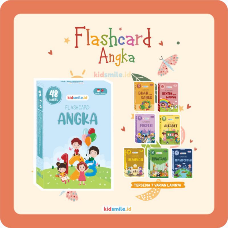 Flash Card Anak Kidsmile Flash card Angka Mainan Edukasi Anak Flashcard Anak Mainan Anak Flashcard