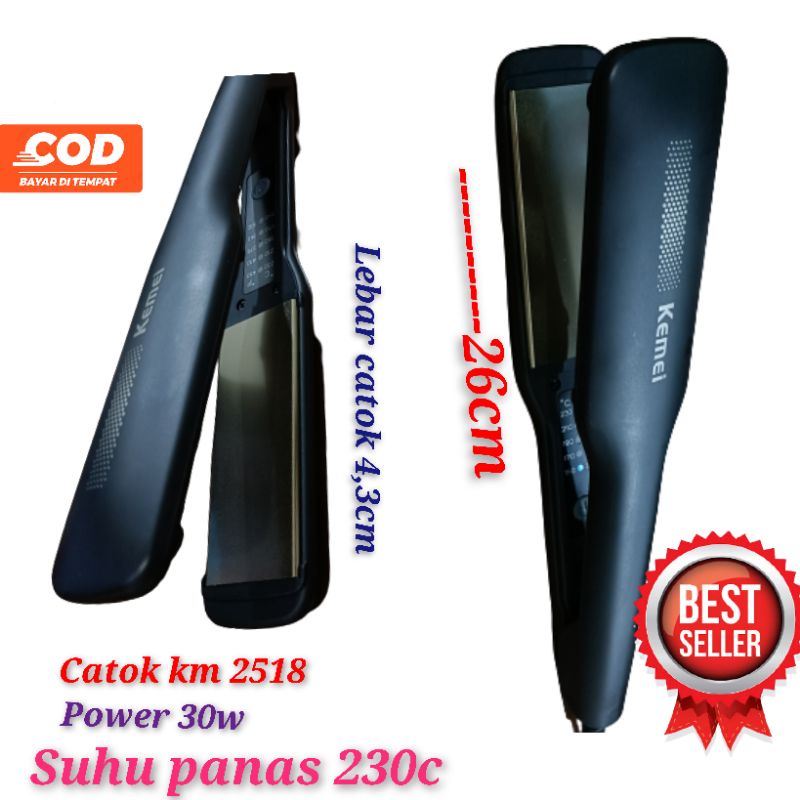 Alat catok rambut 2in1 Lurus keriting Curly kemei km 2518 Catokan Rebonding buat Salon