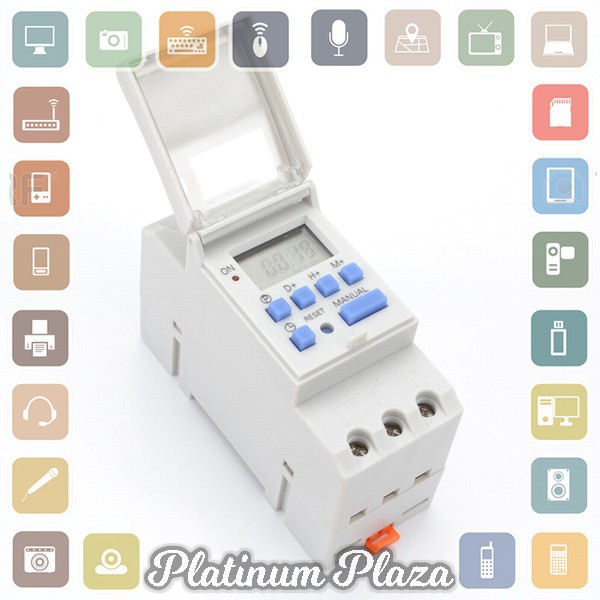 Taffware Power Timer Programmable Time Switch Relay 16A 220V 2000W`14GTVW- White