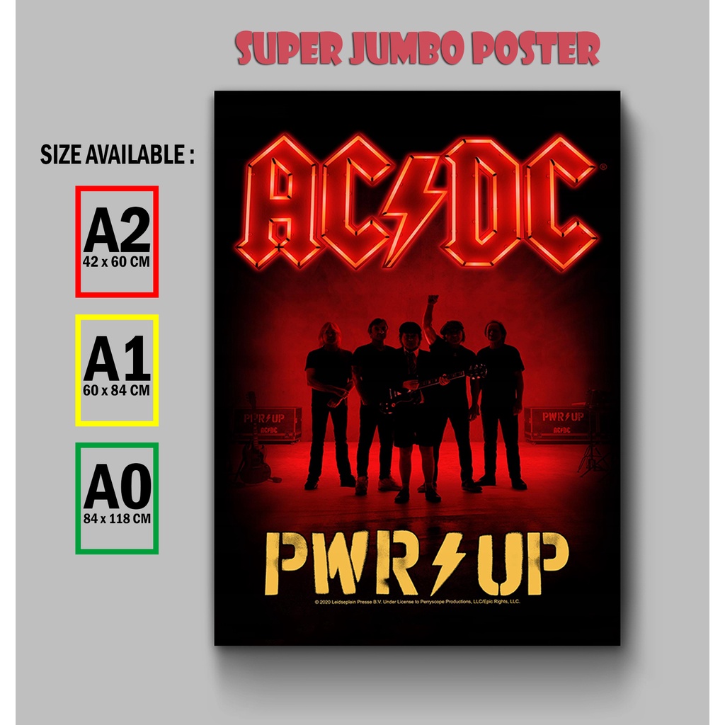 Dekorasi Kamar Cowok Foto Grup AC-DC Band Musik Rock Metal Poster Art Paper Ukuran Besar Hiasan Dind