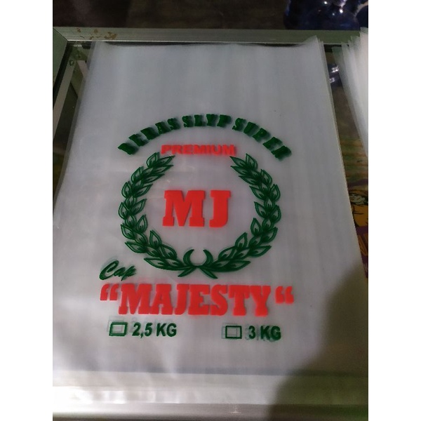 Plastik beras custom kemasan 2.5 ,3 kg sablon 2 warna