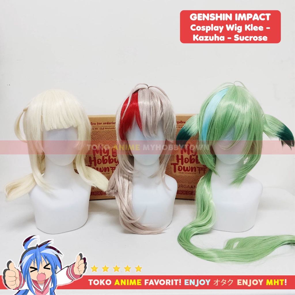 Wig Cosplay Anime Game Genshin Impact : Klee - Rambut Palsu