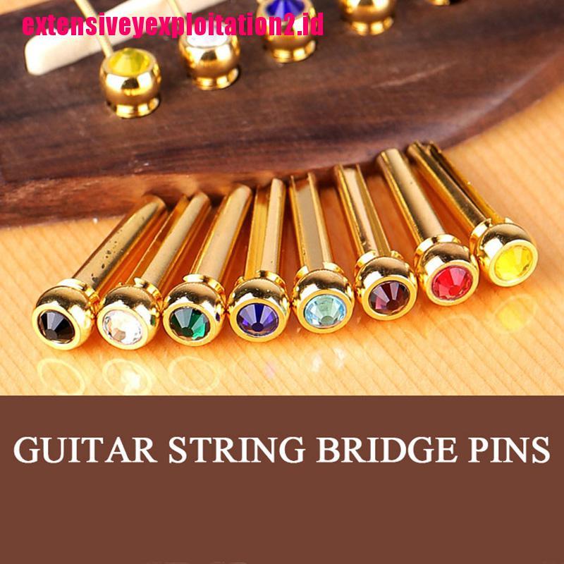 1pc Bridge Pin Tembaga Kuningan Warna Warni Untuk Senar Gitar Akustik