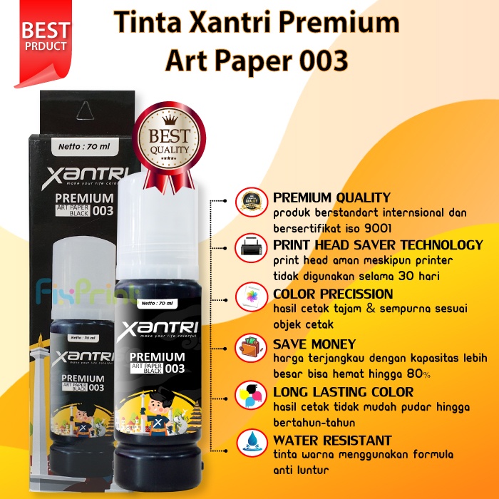 Tinta 003 001 Art Paper Printer L1110 L3100 L3110 L3210 L3216 L3150 L5190 L4150 L4160 L6170 L6190 - Black