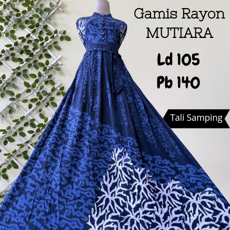 BAJU GAMIS RAYON CANDI MEKAR GAMIS ABSTRAK BATIK PEKALONGAN
