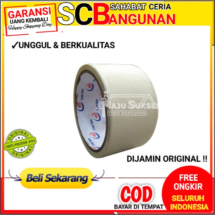 

MASKING TAPE LAKBAN KERTAS SOLASI 2" SOLATIP KERTAS STAR PAPER TAPE 2 " INCH 1