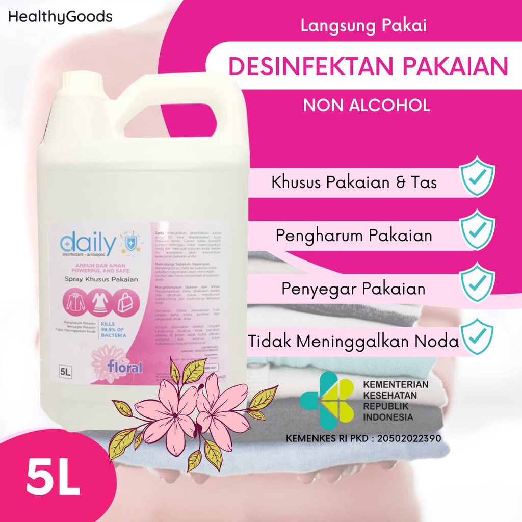 DAILY DESINFEKTAN ANTISEPTIC 5 LITER KHUSUS UNTUK PAKAIAN