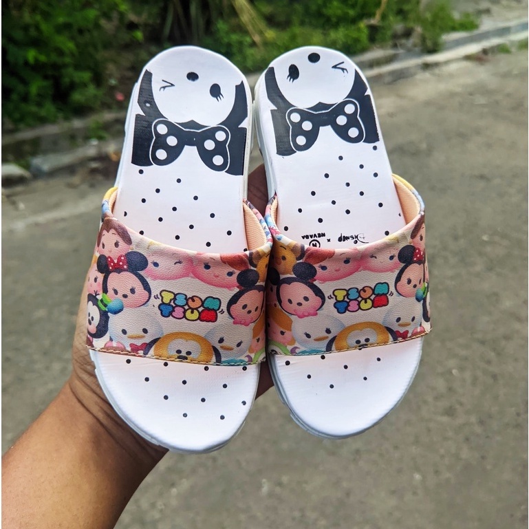 Sandal Anak Perempuan Rajut Nevada Disney Tsum Kepang Import Sendal Anak Kecil Lucu Imut Cantik