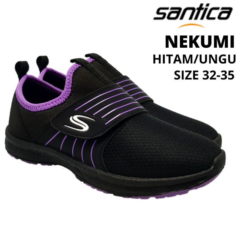 SEPATU SEKOLAH SANTICA VELCRO HITAM SIZE 31-40 SEPATU ANAK PEREMPUAN SEPATU SLOP SEPATU KRETEKAN SEPATU SEKOLAH ANAK