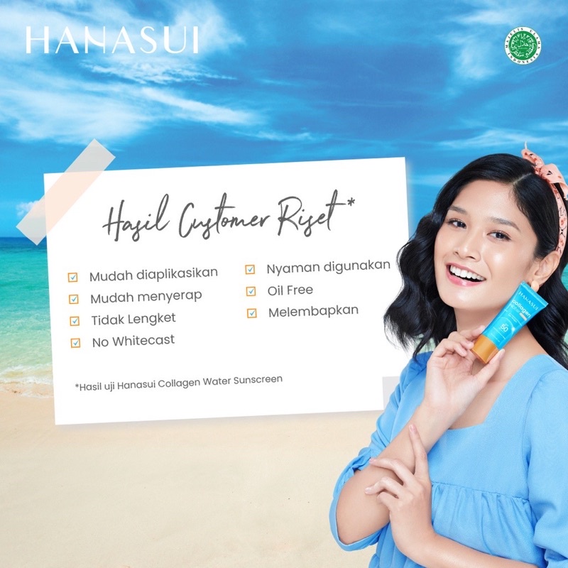 Hanasui Collagen Water Sunscreen SPF 50 PA++++ (BIRU)