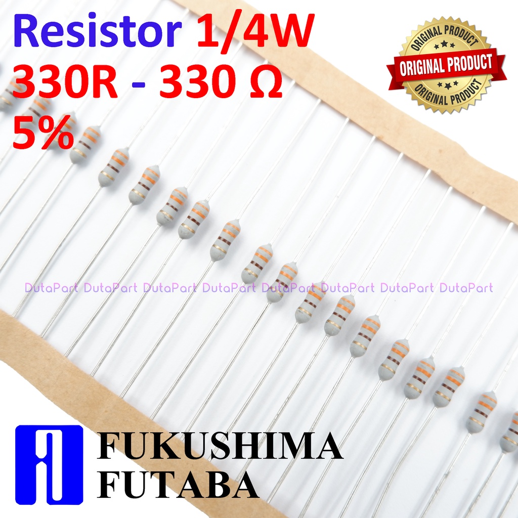 Resistor 330R Ohm 1/4 Watt 5% ORIGINAL FUTABA 1/4W 330 R HIGH QUALITY