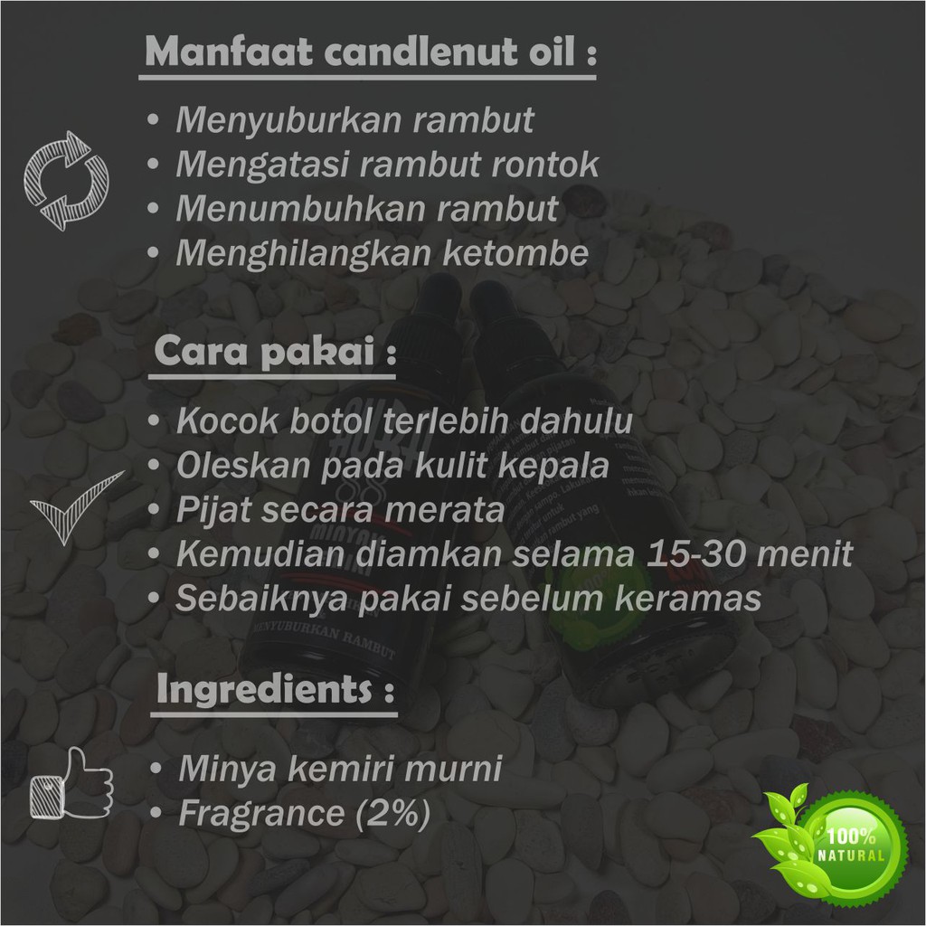 CANDLENUT OIL / MINYAK KEMIRI 60ML / PENUMBUH RAMBUT / ALIS / KUMIS / BREWOK