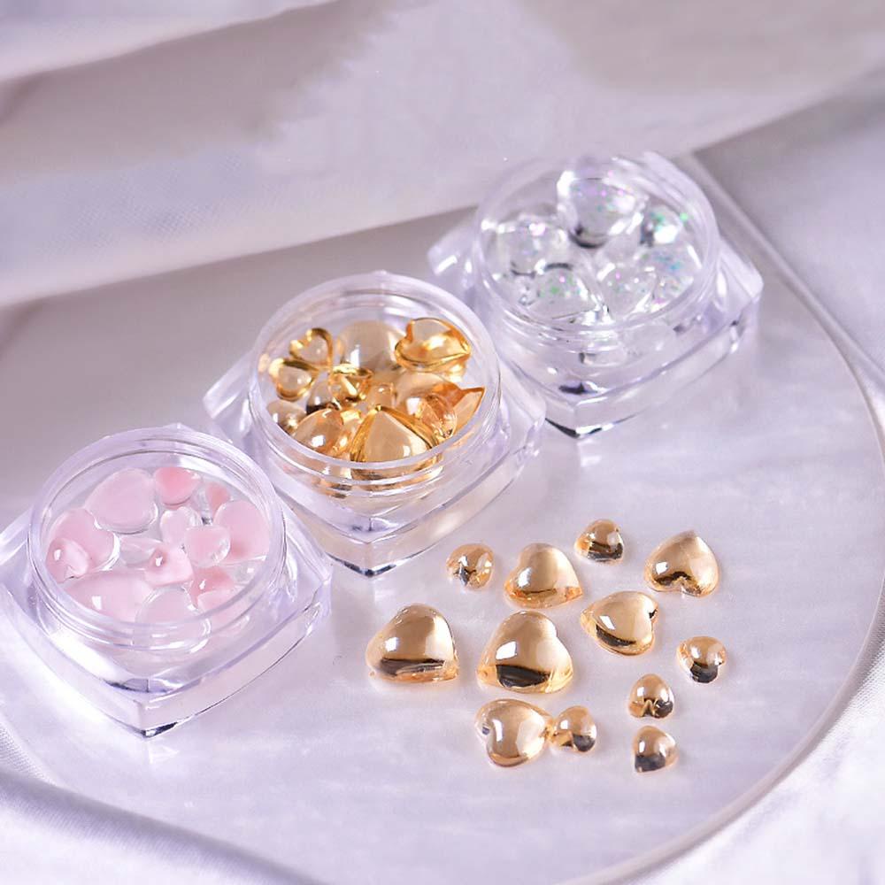 Mxbeauty Ornamen Kristal Berlian Bentuk Hati 3D Gaya Jepang Untuk Dekorasi Nail Art