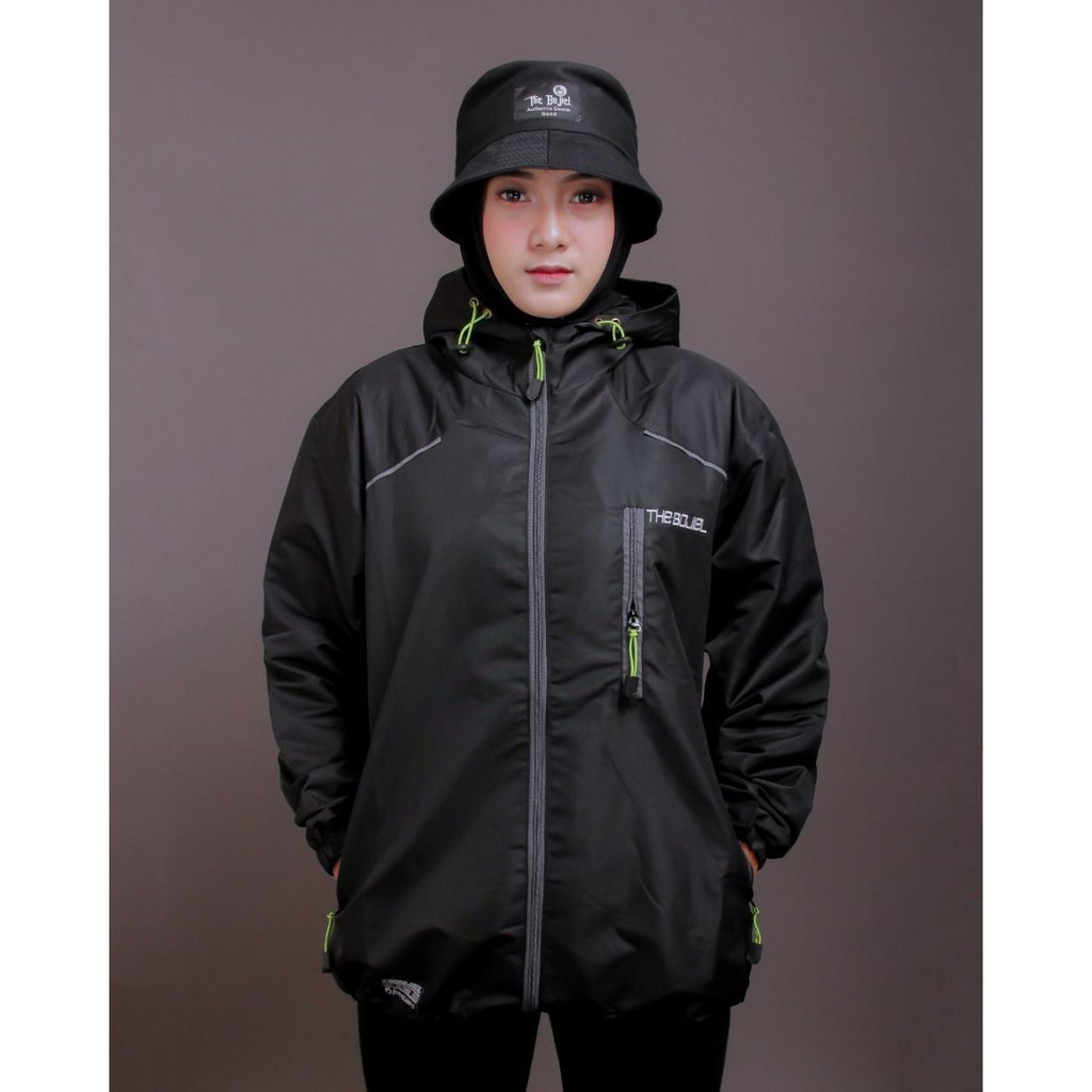 Mecca_Shop24/Jaket Outdoor Parasut Taslan Bjl Black/Jaket Gunung Hiking Waterproof