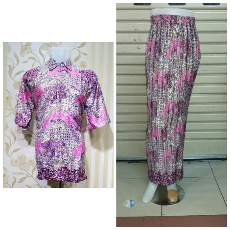 COUPLE KEMEJA BATIK ROK PLISKET / COUPLE SERAMBIT / KEMEJA BATIK