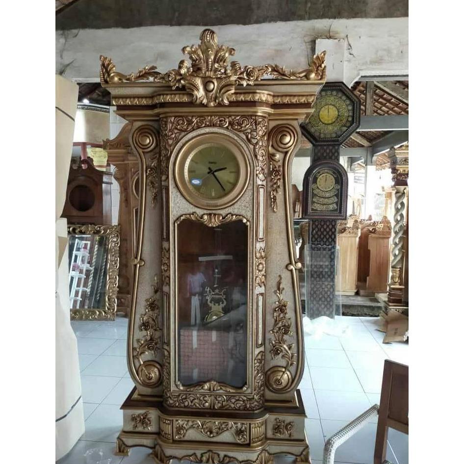 Lemari Jam Kayu Jati Mewah/Jam Hias Ruang Tamu