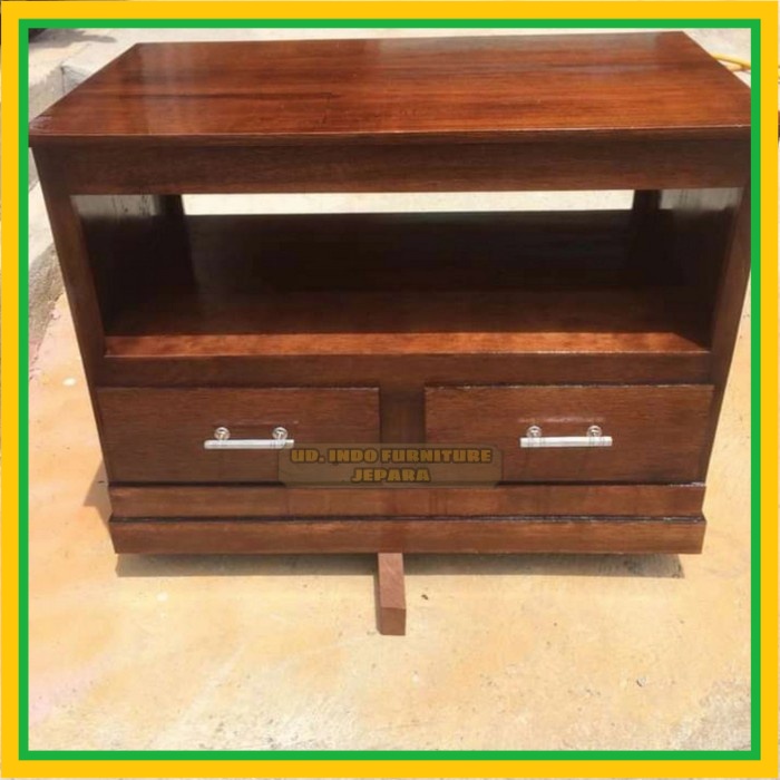 Meja tv kecil bufet laci hias kayu jati Jepara