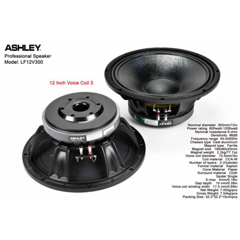 speaker ashley 12v300 / speaker 12 inch