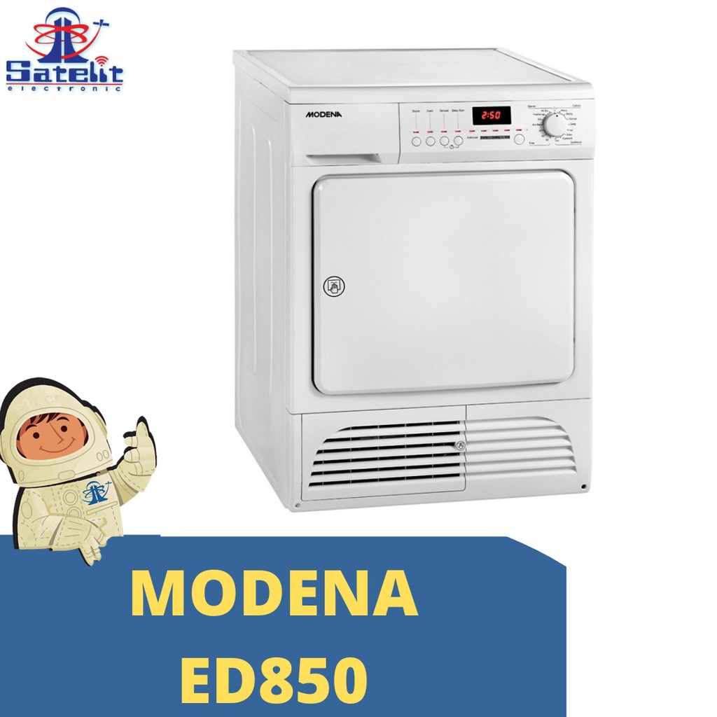 Pengering Pakaian Modena ED 850, Kapasitas 8.5 kg, Putih, Front Loading