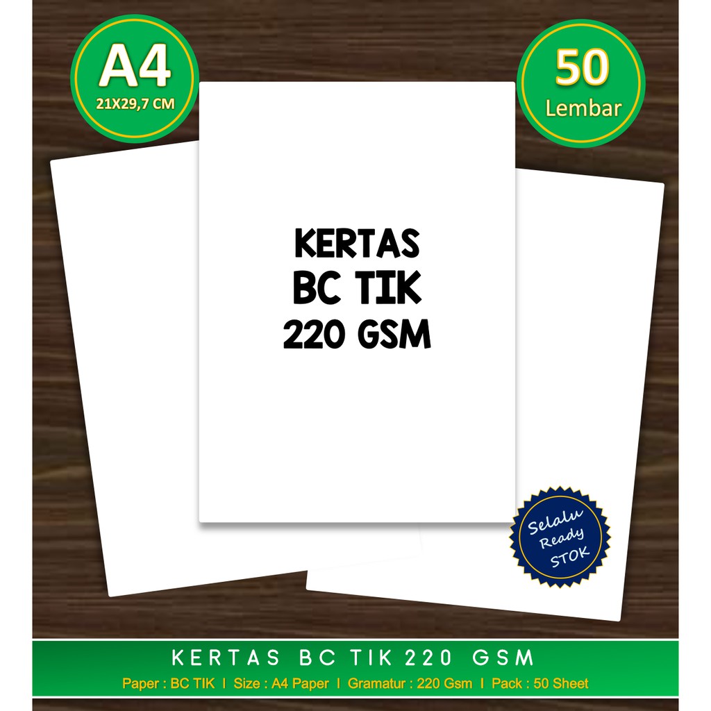 

Kertas BC TIK Manila 200 Gsm - 1 Pak isi 50 Lembar