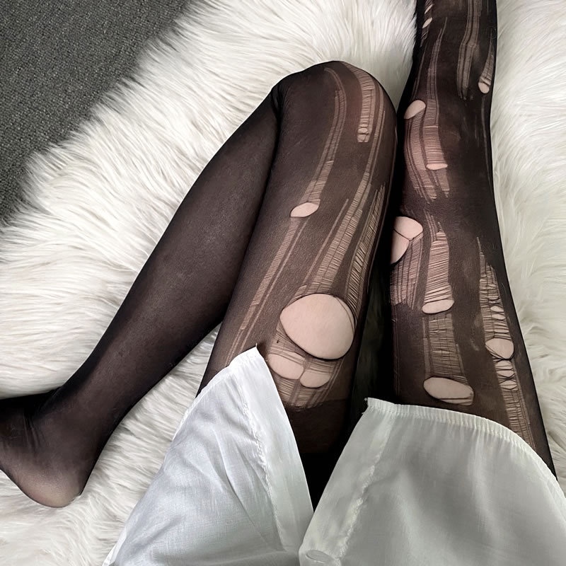 Stoking Open Crotch Stoking Sobek tangan transparan Sexy Aksesoris Lingerie A233