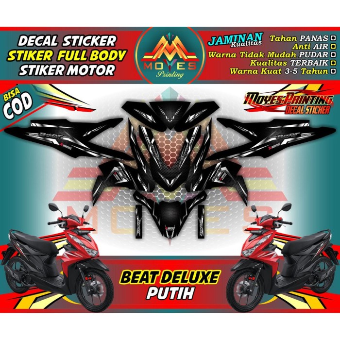 stiker beat deluxe carbon-decal stiker beat deluxe carbon-stiker motor beat deluxe carbon fullbody