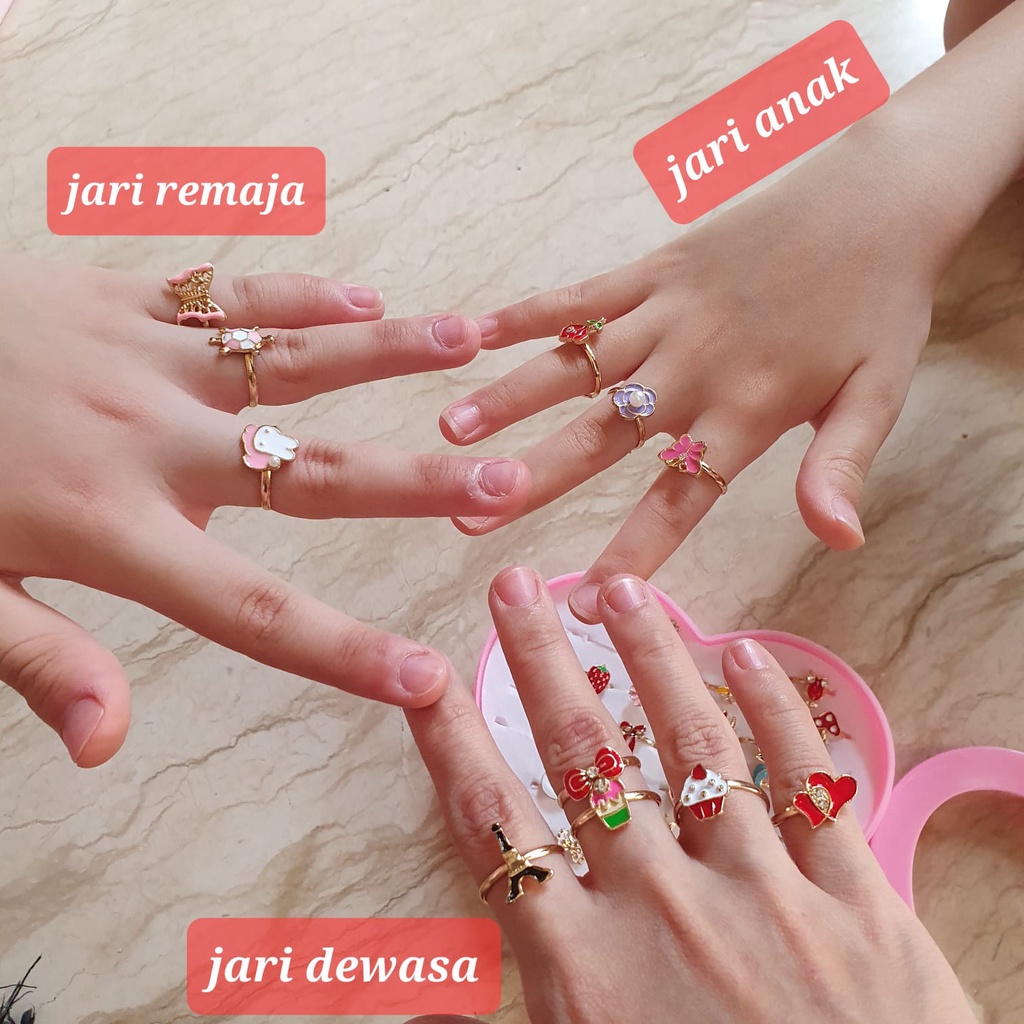 GOLDEN RING CINCIN EMAS IMITASI ANAK PEREMPUAN LUCU PERHIASAN AKSESORIS MAINAN IMPORT