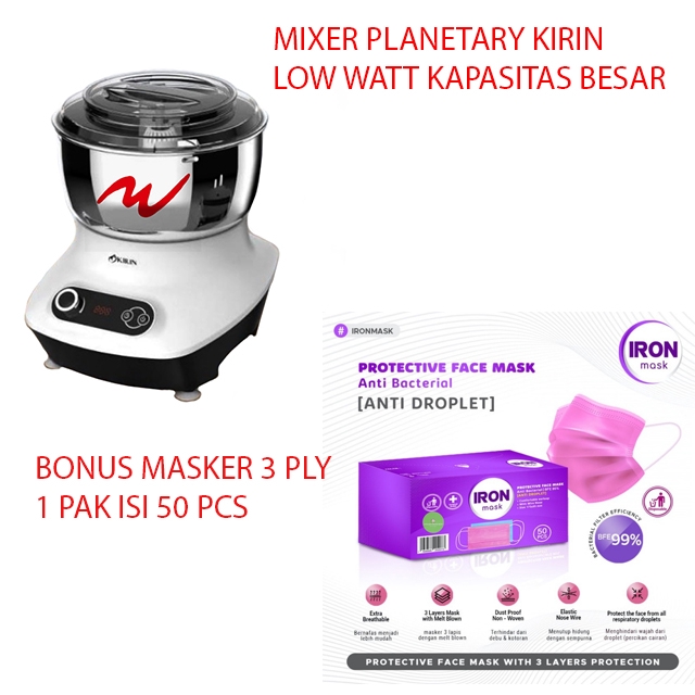 Kirin Mixer KPM155 Low Watt Big Capacity Bonus Masker Bolde Isi 50 Pcs