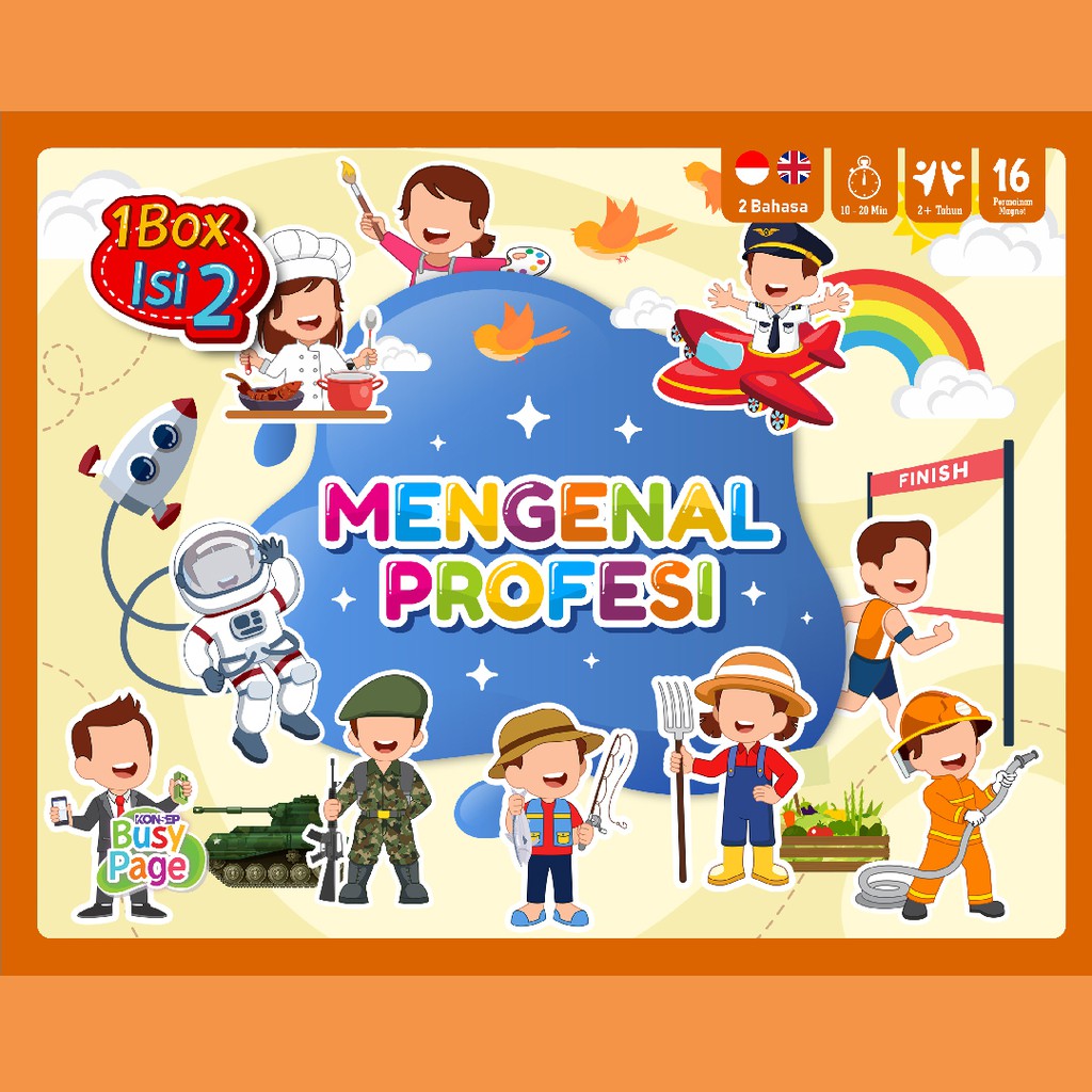 [1BOX ISI 2] KONSEP BUSY PAGE MENGENAL PROFESI / ACTIVITY SHEET / MAINAN EDUKASI ANAK