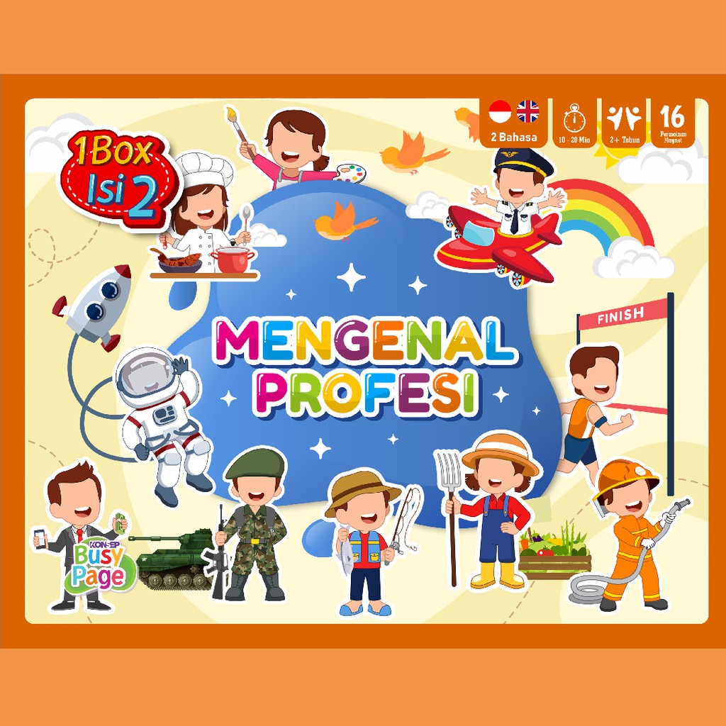 [1BOX ISI 2] KONSEP BUSY PAGE MENGENAL PROFESI / ACTIVITY SHEET / MAINAN EDUKASI ANAK