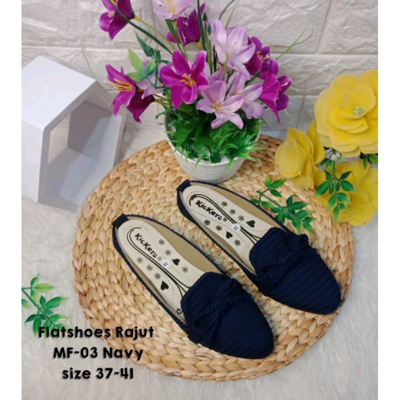 flatshoes wanita rajut semi import/sepatu wanita slip on/sepatu selop/R 08 non selempang