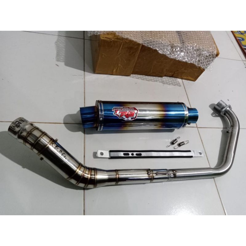Ready Stok Knalpot Racing R9 Mugello Untuk Motor CBR, R15, CB 150 R, Vixion, Verza, Byson, Xabre, So