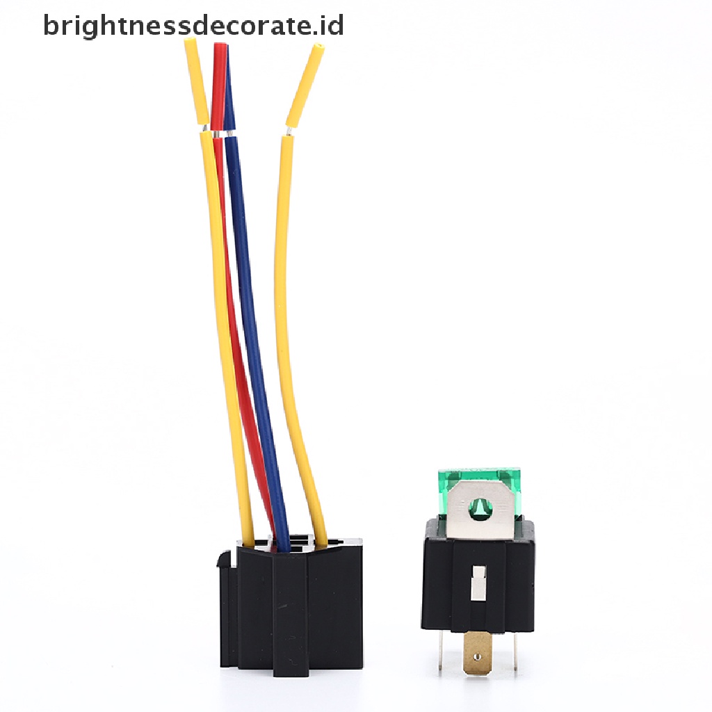 1 Pc Holder Relay Harness 4 Pin 40a / 12v Tahan Air Dengan Soket Relay Untuk Mobil