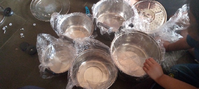 Panci Set5 Pcs Tutup Kaca Panci Set Stainless Steel Panci Beranak Ada Kukusan Murah Pabrikwps