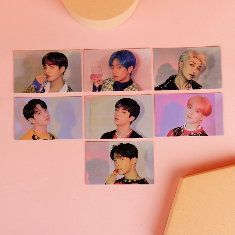 7pcs / set Kartu Pos Desain Kpop BTS Bangtan Boys Pop Up Bingo ARMY Untuk Hadiah