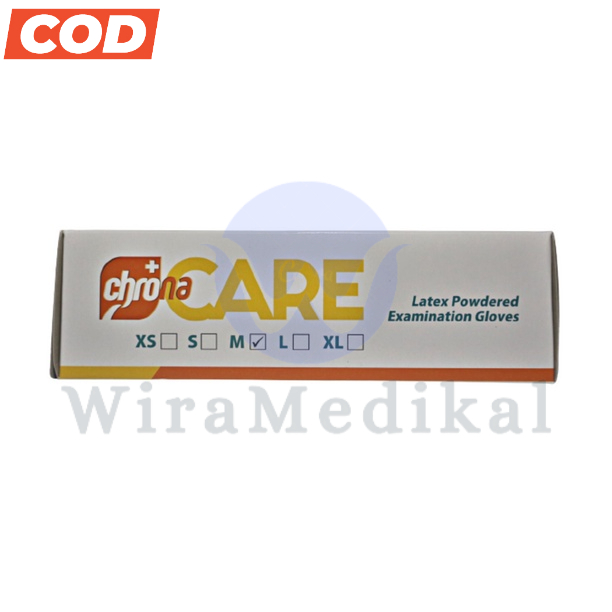 Latex Examination gloves Powdered Chrona Care Sarung Tangan Chrona Care - Box