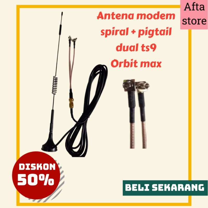 Antena penguat signal Modem Wifi Ts9 Orbit Max H1 B818 Bolt E5372 E5573 E5577 E5775 E8372 TS9 kabel 3 meter