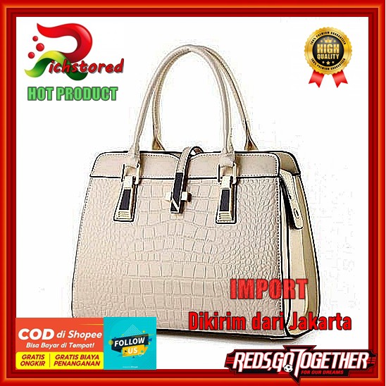 Tas Handbag Wanita / Tas Tangan Kulit Buaya Import / Tas Pesta Cewek Branded Batam Import Terlaris