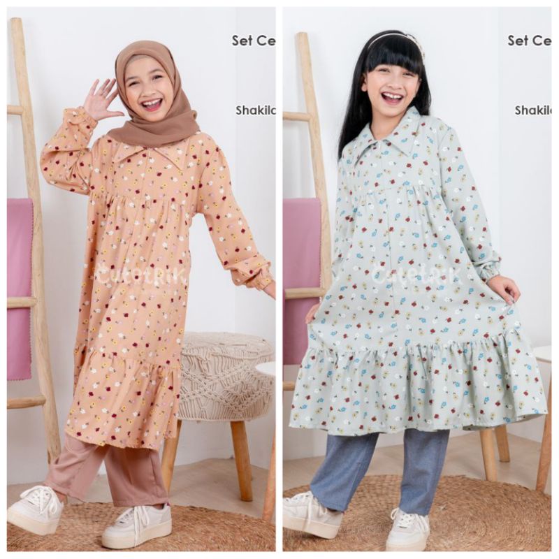 Set Celana Hanin by Cutetrik / Set Celana long Tunik Anak Perempuan