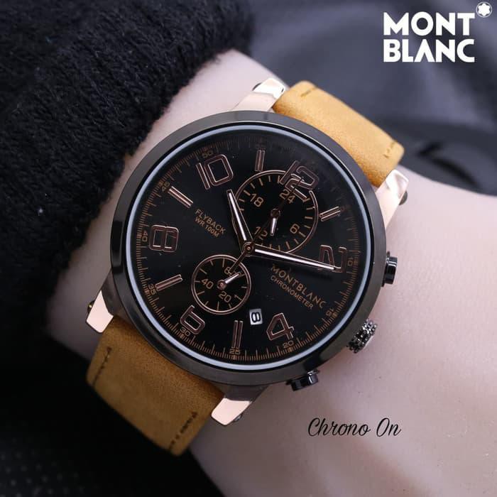 Jam Tangan Jam Tangan Pria Montblanc Chrono / Jam Tangan Kulit / Jam Pria Kulit / Jam Pria Keren