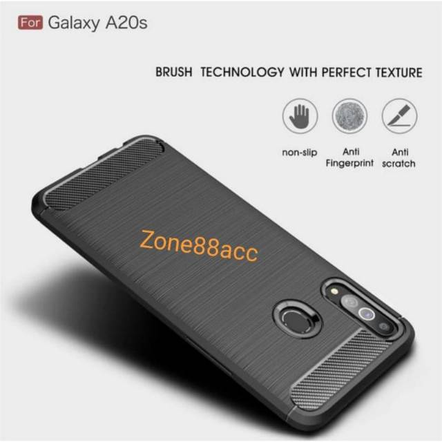 Silicon Case SAMSUNG A20S Softcase iPAKY Carbon Casing Cover TPU