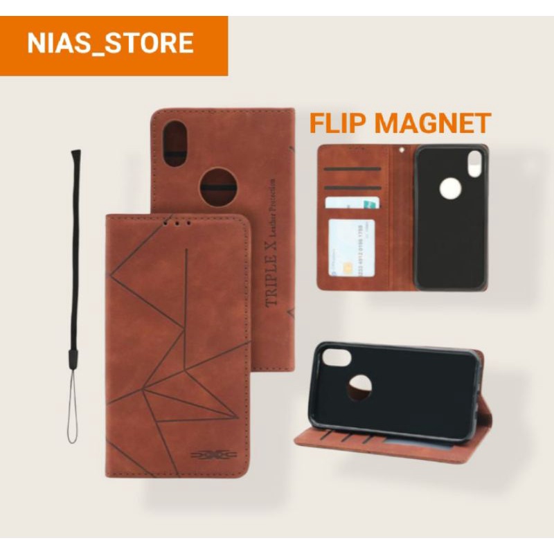 Flip Case REALME C1 C2 C3 C11 C12 C15 C17 C20 C21 C21Y C25 C33, Flip Case Wallet Magnet / Flip Cover Magnet