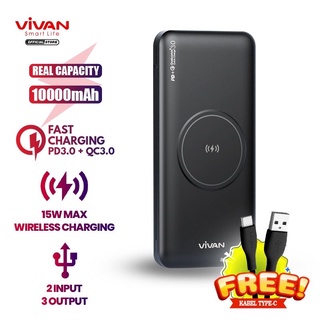 VIVAN Powerbank VPB-W11 10000 mAh Power bank Wireless 3 Output Fast