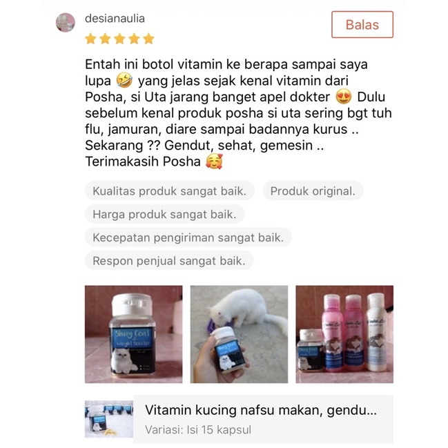 Posha_cat 🇰🇷 Vitamin kucing nafsu makan, gendutin , lebatin bulu &amp; imun tubuh | shiny coat &amp; weight booster