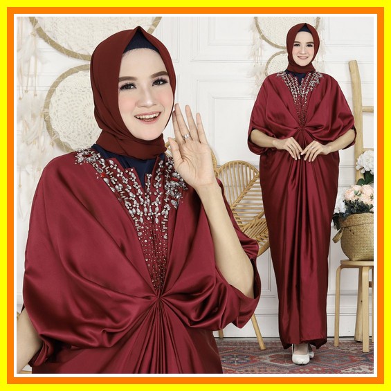 Kaftan Mewah Terbaru 2022 Kaftan Long Dres Jumbo Dress Muslim Kaftan Wanita Kondangan Kaftan Lebaran
